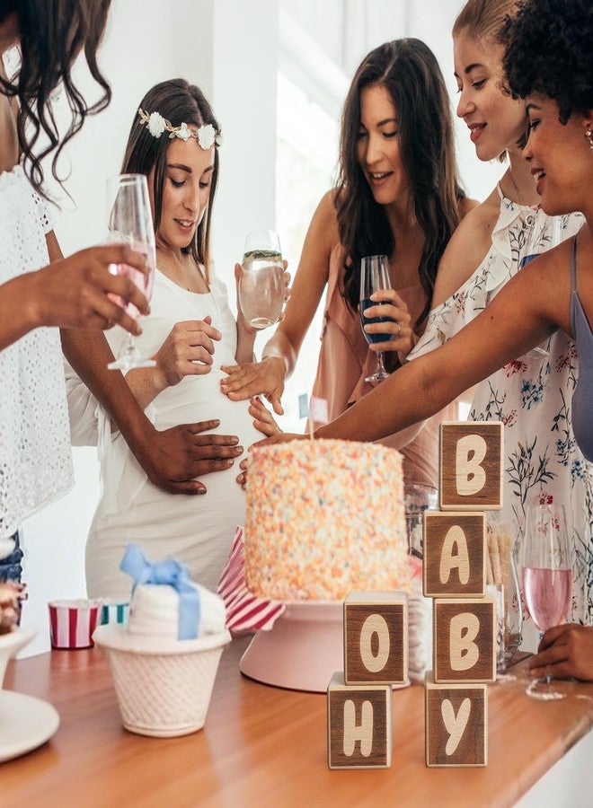 JTRF OH Baby Wooden Blocks for Baby Shower Party Table Centerpiece Decoration, Gender Reveal Letters Guestbook Keepsake - Small 2.0" Blocks - Image 5